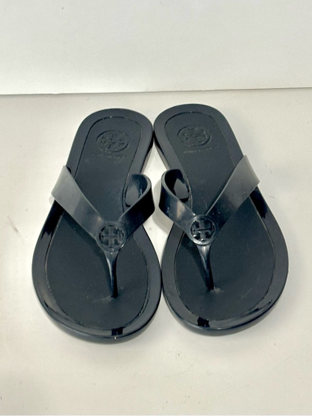 Tory Burch Thong Jelly Sandals Women’s Size US 7 Navy Blue - Picture 2 of 6